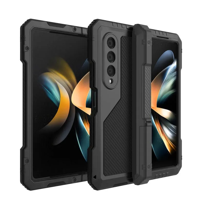 Rugged Armor 360 Full Metal Phone Case with Kickstand For Samsung Galaxy Z Fold 5 4