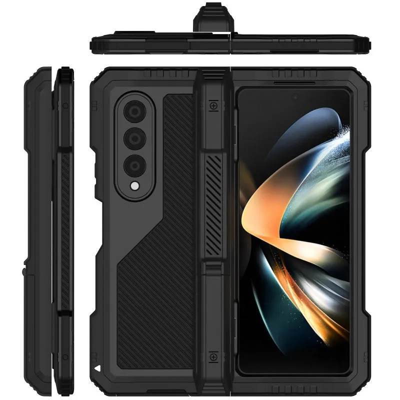 Rugged Armor 360 Full Metal Phone Case with Kickstand For Samsung Galaxy Z Fold 5 4