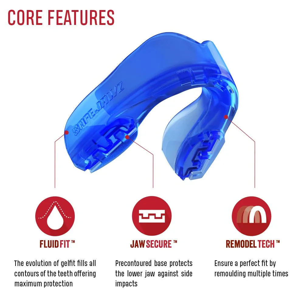 SAFEJAWZ EXTRO SERIES SELF-FIT ICE SPORTS MUAY THAI BOXING MMA MOUTHGUARD Senior Age 12 