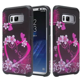 Samsung Galaxy S8 Plus Case, SM-G955 Case, Slim Hybrid Dual Layer[Shock Resistant] Protective Case Cover - Heart Butterflies