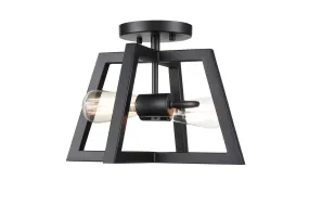 Semi-Flush Mount Fixture - Matte Black - 13in. Diameter - E26 Medium Base