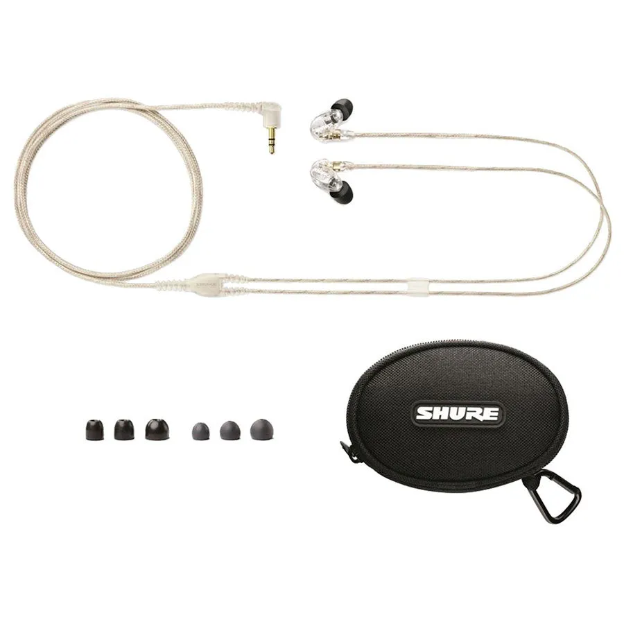 Shure SE215 In Ear Sound Isolation Earphones (Clear)