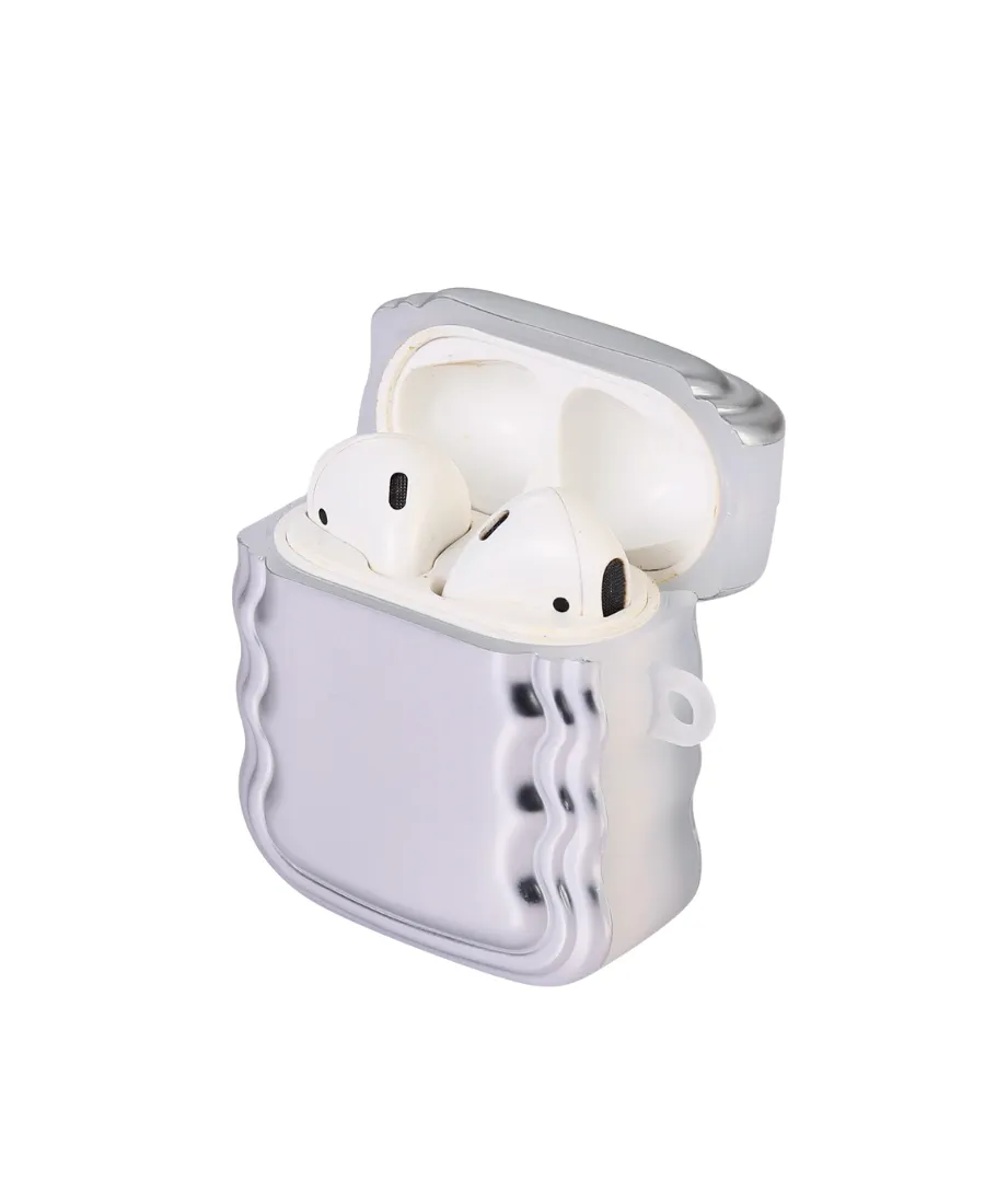 Silver Wavy Luxe AirPods Case