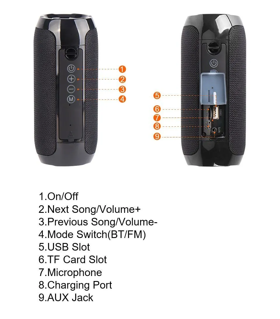 SMAXT&G™ Mini Portable Bluetooth Speaker LOUD 360°Stereo Bass Waterproof USB/UTF/FM   Mic