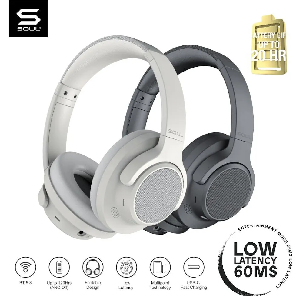 SOUL ULTRA WIRELESS ANC - Hybrid Active Noise Cancellation Over-Ear Headphones