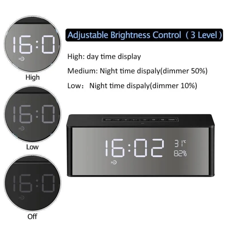 Super Bass Bluetooth Speaker with Alarm Clock