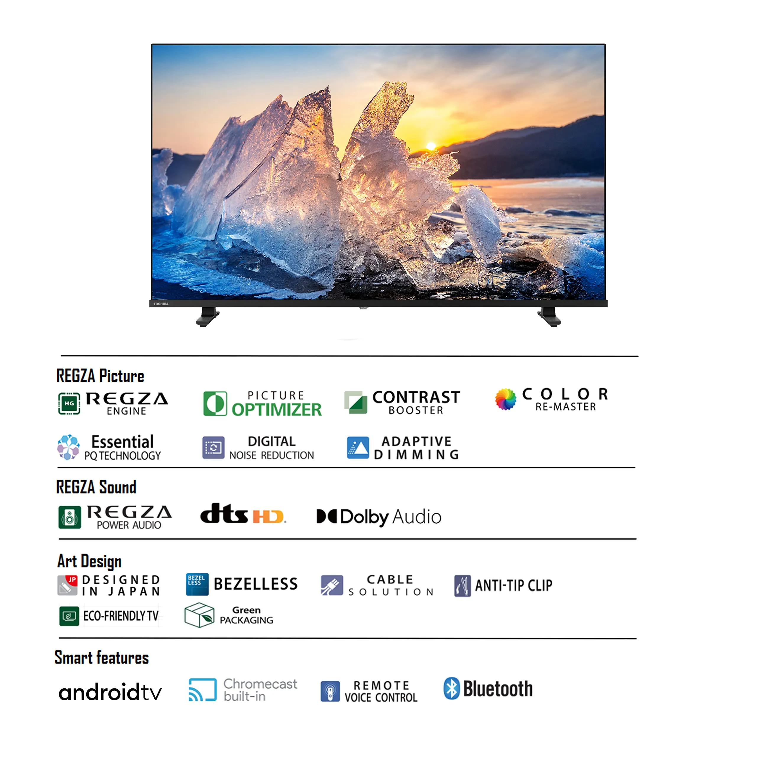 TOSHIBA 80 cm (32 inches) V Series HD Ready Smart Android LED TV 32V35MP (Black)