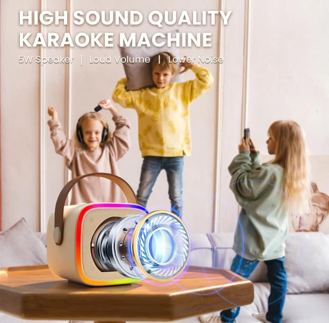 (Toys) BONAOK Kids Karaoke Machine/Portable Mini Bluetooth Speaker with Wireless Microphone/Kids, Adults, Girls, Boys