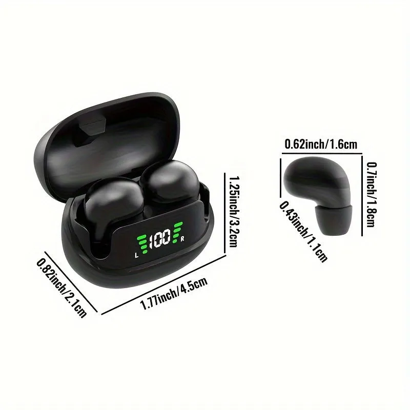 Ultra-small Wireless Headphones, Peanut Size Wireless Headphones, High-definition Digital Display With A Microphone, Mini-stealth Wireless Headphones Ultra-long Standby