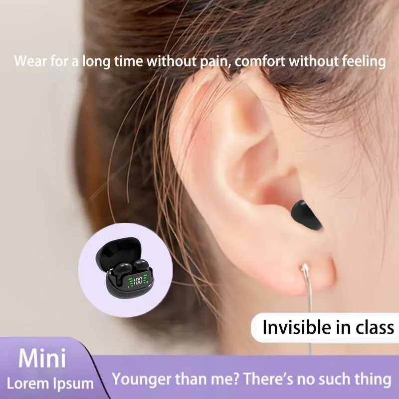 Ultra-small Wireless Headphones, Peanut Size Wireless Headphones, High-definition Digital Display With A Microphone, Mini-stealth Wireless Headphones Ultra-long Standby