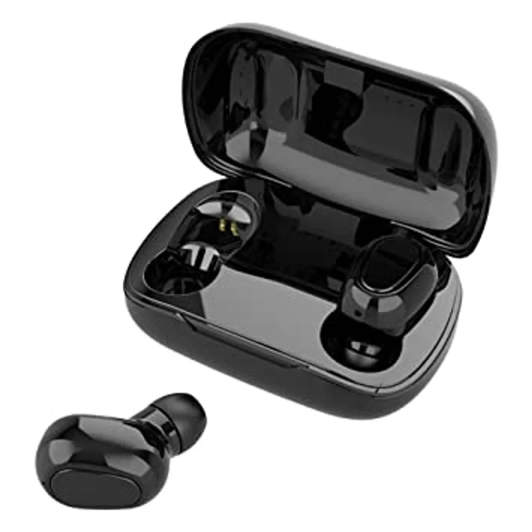 Universal Bluetooth Earphones Wireless Earphones Bluetooth 5.0 Headphones Mini Stereo Earbuds Sport Headset Bass Sound Built-In Micphone Black   Get 1 Usb Light Free