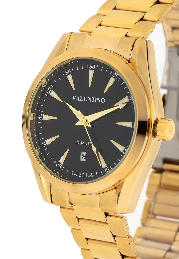 Valentino 20122400-BLACK DIAL Stainless Steel Strap Analog Watch for Men