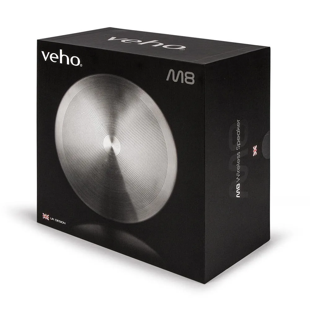 Veho M8 Wireless Lifestyle Portable Bluetooth Speaker | Microphone | Track/Volume Control | Handsfree Calling | 20 Watt (2 x 10W) – Silver