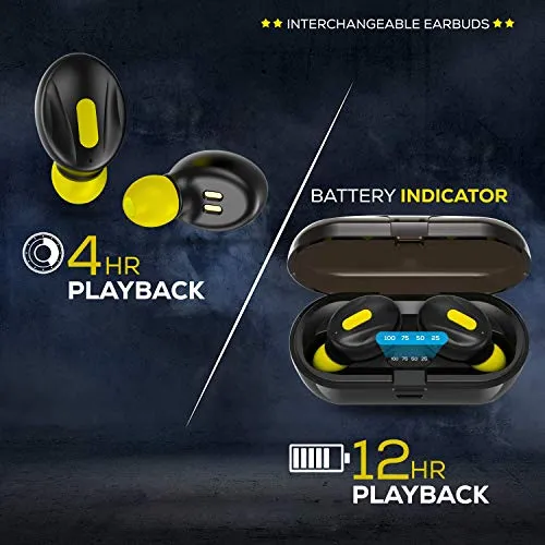 WeCool Moonwalk Mini Earbuds with Magnetic Charging Case IPX5 Wireless Earphones with Digital Battery Indicator for Crisp Sound Bluetooth Earphones for Secure Sports Fit