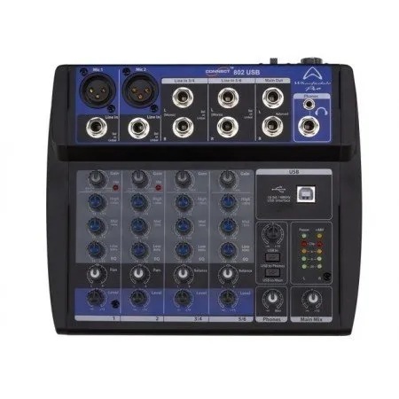 Wharfedale CONNECT802USB Connect802 Micro-Mixer With USB, 8 Inputs, 2 Outputs