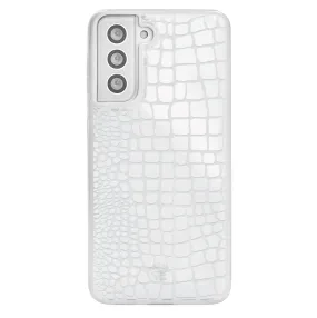 White Croc Samsung Case