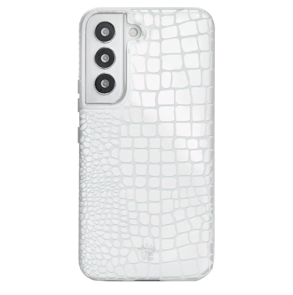 White Croc Samsung Case