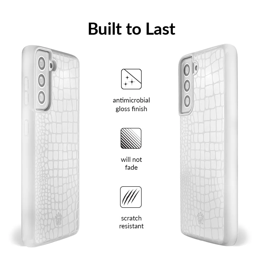 White Croc Samsung Case