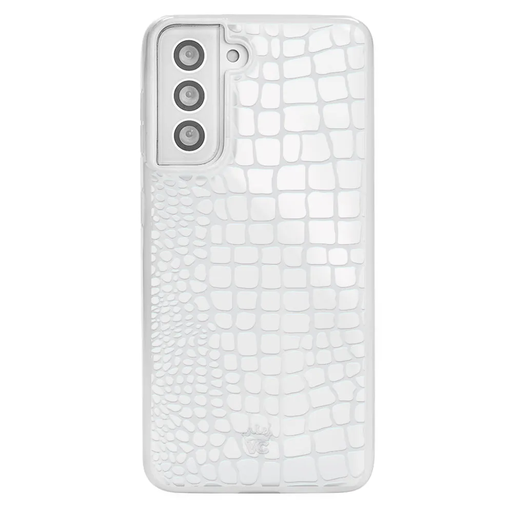 White Croc Samsung Case