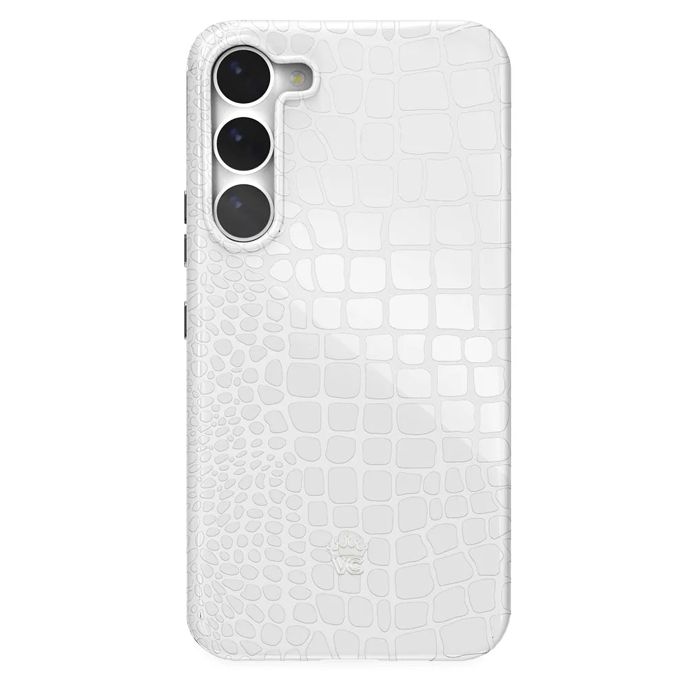 White Croc Samsung Case