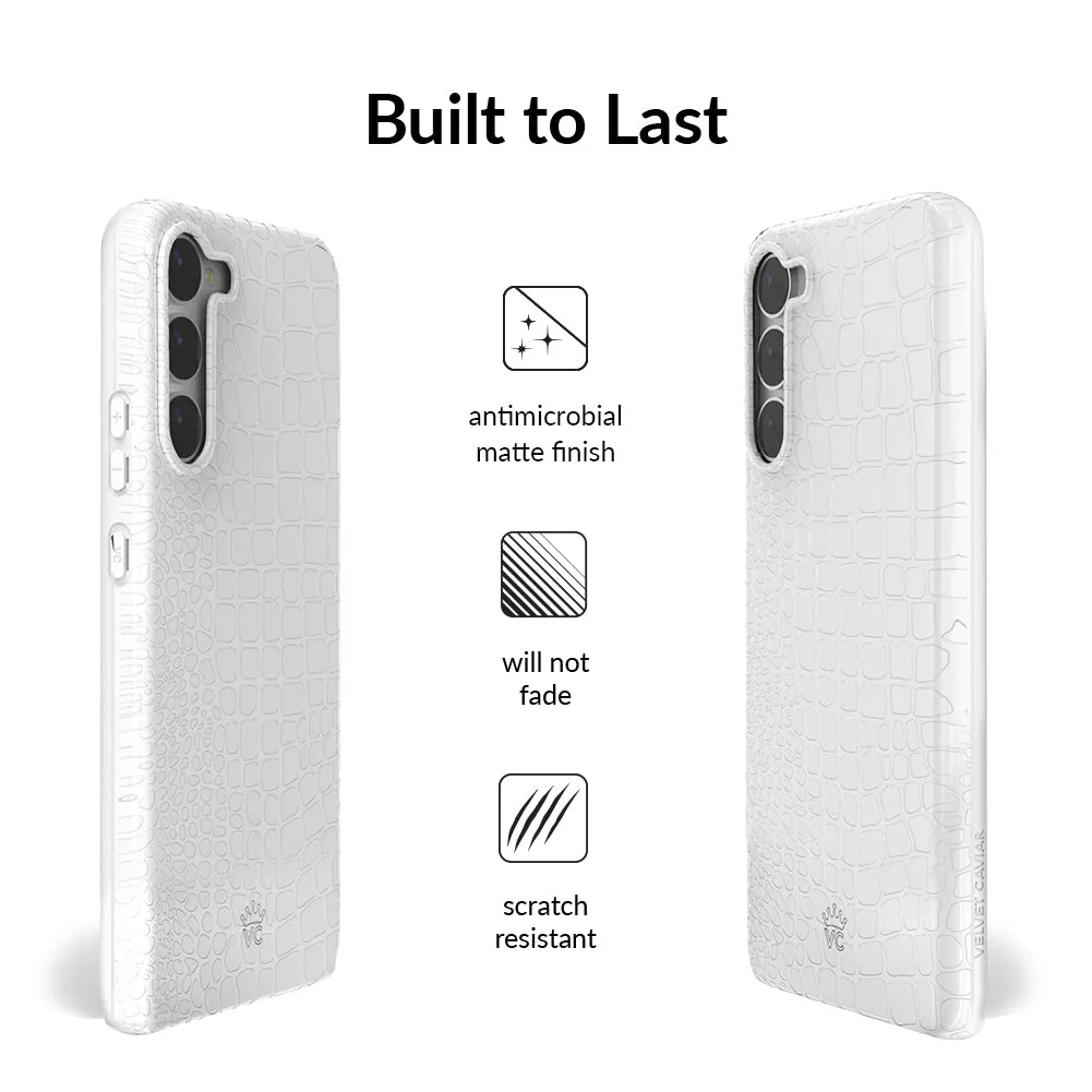 White Croc Samsung Case