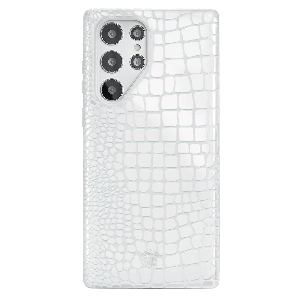 White Croc Samsung Case