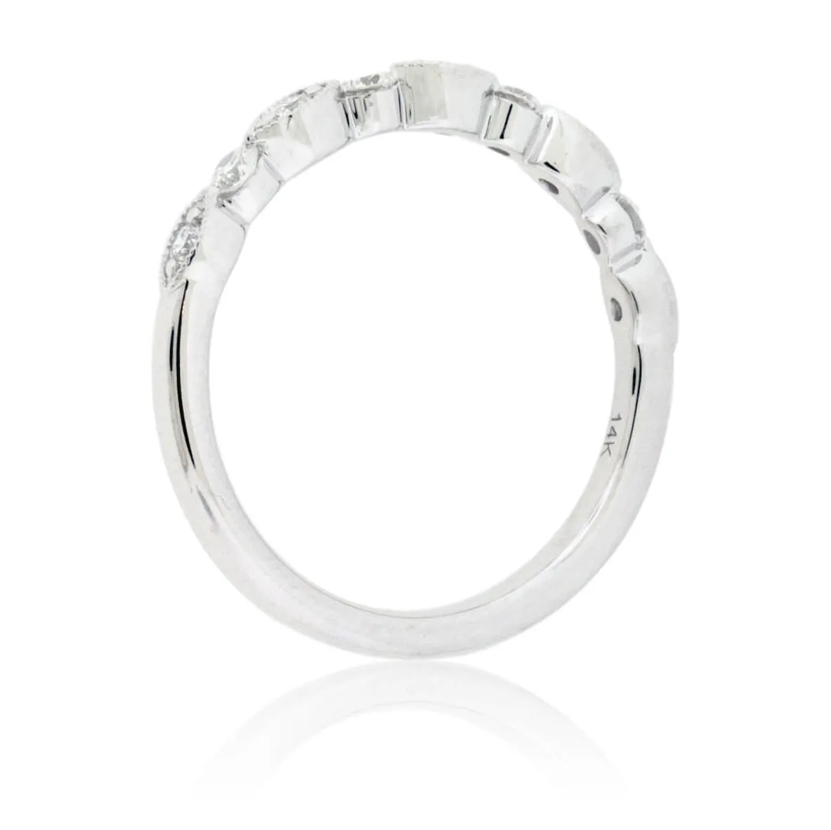 White Gold .25 Carat Diamond Scalloped Style Ring