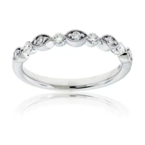 White Gold .25 Carat Diamond Scalloped Style Ring