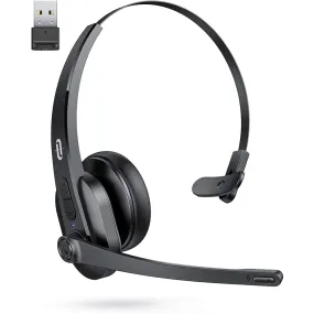 Wireless Headset with Microphone, Mute Button, Noise Cancelling Mic ( With USB Adapter )