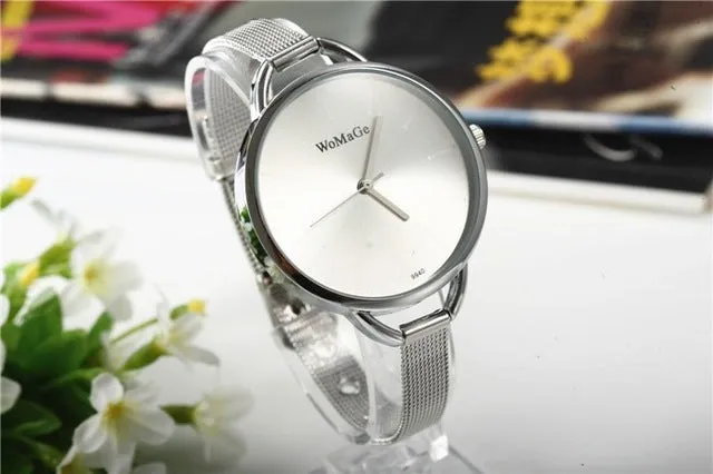 womage brand gold watch women watches stainless steel women's watches fashion ladies watch clock bayan kol saati reloj mujer