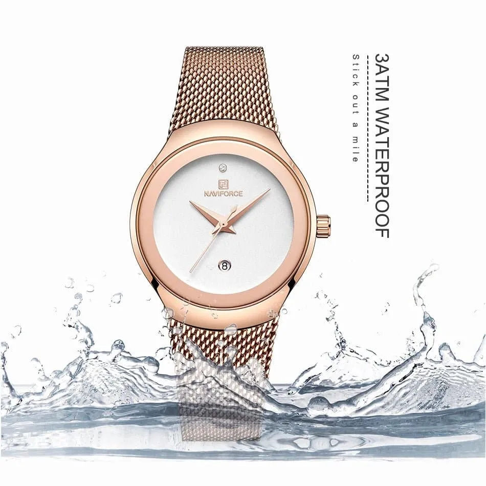 Women Simple Quartz Watch - NAVIFORCE, Water Resistant, Fashion & Casual