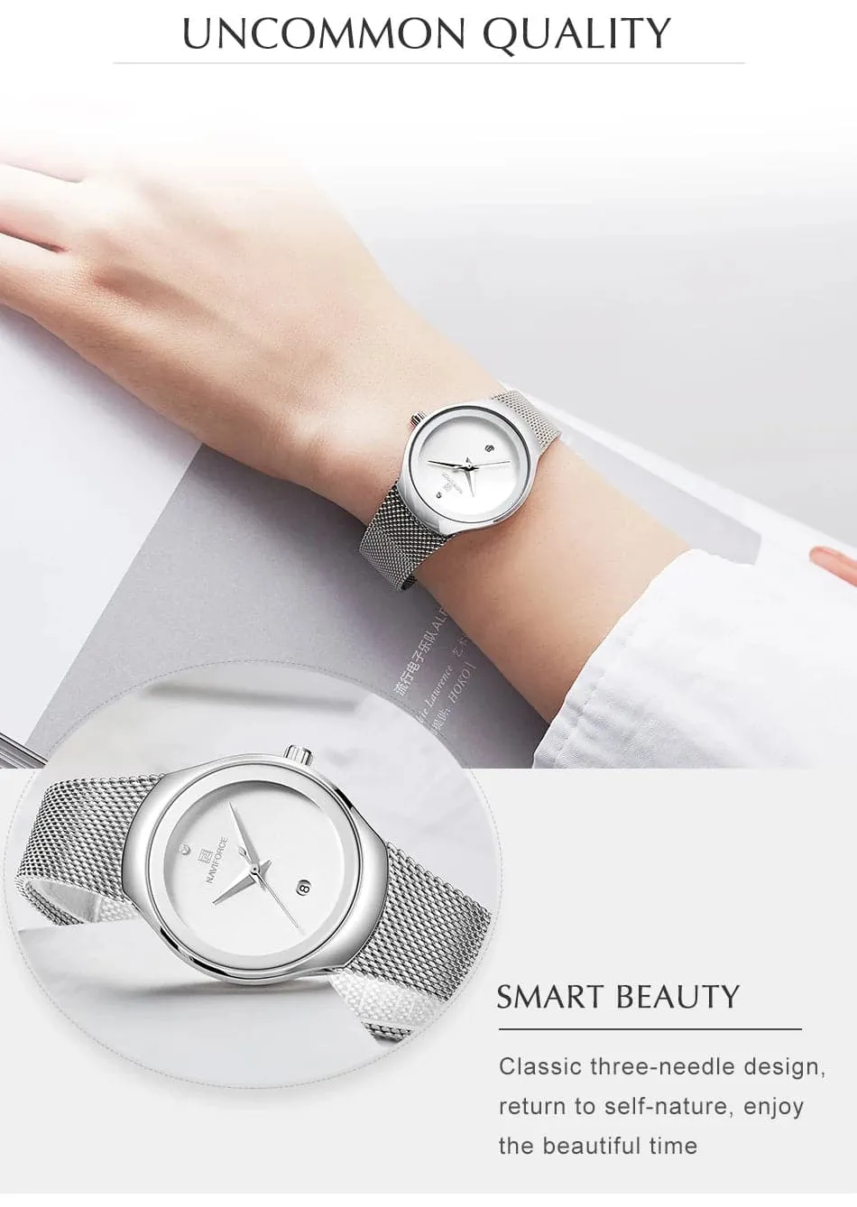 Women Simple Quartz Watch - NAVIFORCE, Water Resistant, Fashion & Casual