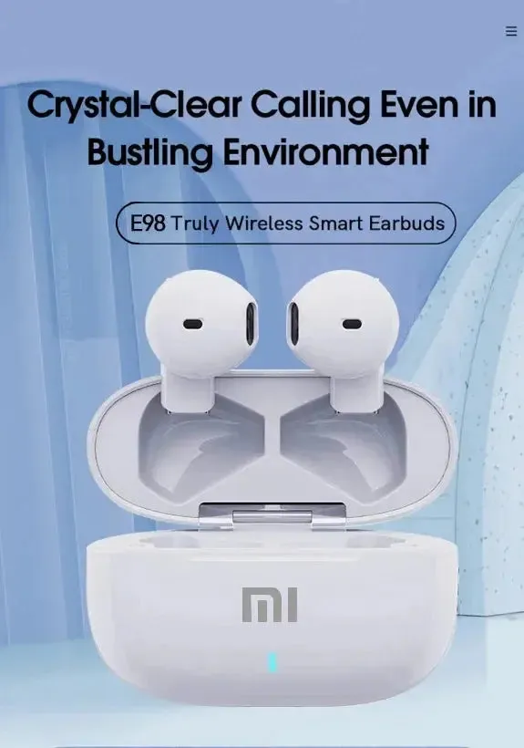 XIAOMI E98 True Wireless Earbuds Quick Charge Bluetooth 5.3 TWS Waterproof Gaming Sports Hifi Headphones With Built-in Mic