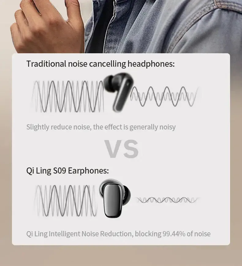 XIAOMI S09 ANC Earphone Bluetooth5.4 Wireless In-Ear Earbud HiFi Touch Screen Headphone Noise Reduction Headset With Mic