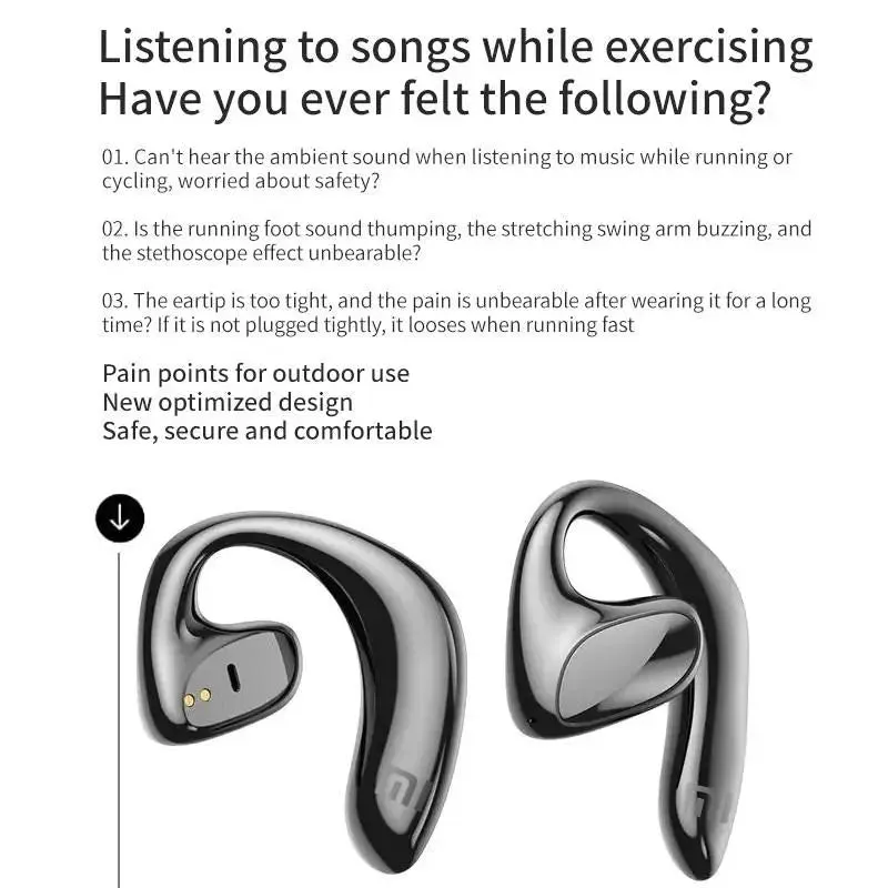 Xiaomi S900 Bluetooth Earphones Conduction Open Ear Hook Wireless Sport Headphone HiFi Stereo Waterproof Noise Reduction Headset