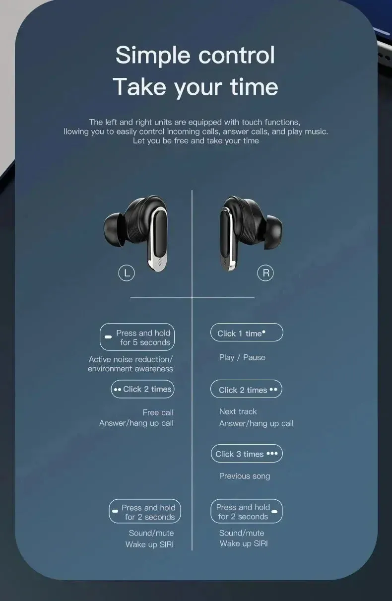 XIAOMI True Wireless Earphones TOUR PRO 2 ANC Noise Cancelling Bluetooth Headphones TWS Earbuds Sports Waterproof Headset