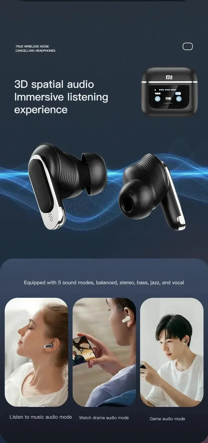 XIAOMI True Wireless Earphones TOUR PRO 2 ANC Noise Cancelling Bluetooth Headphones TWS Earbuds Sports Waterproof Headset