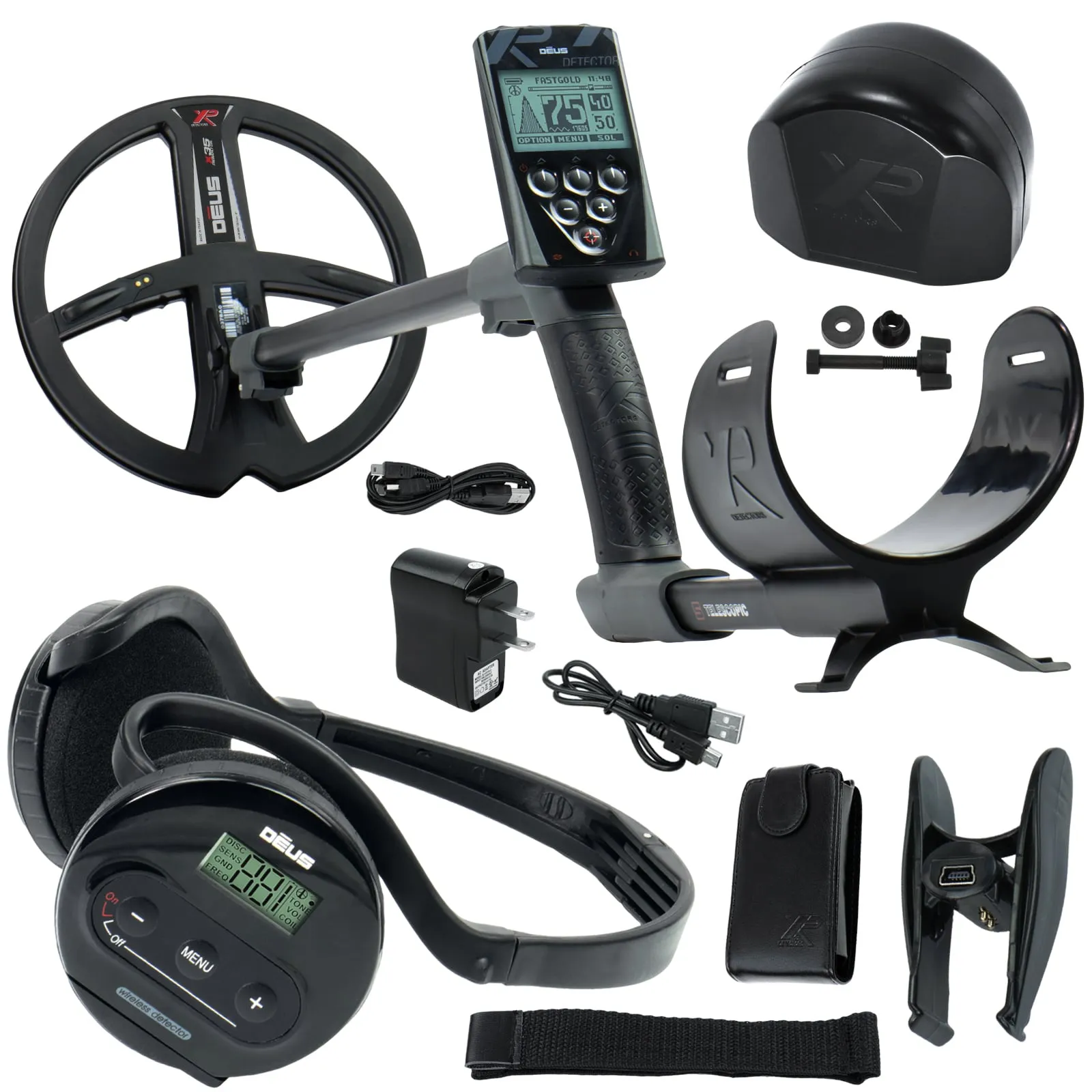 XP Deus Detector with WS4 Headphones, Remote, 9” X35 Search Coil Pro Bundle