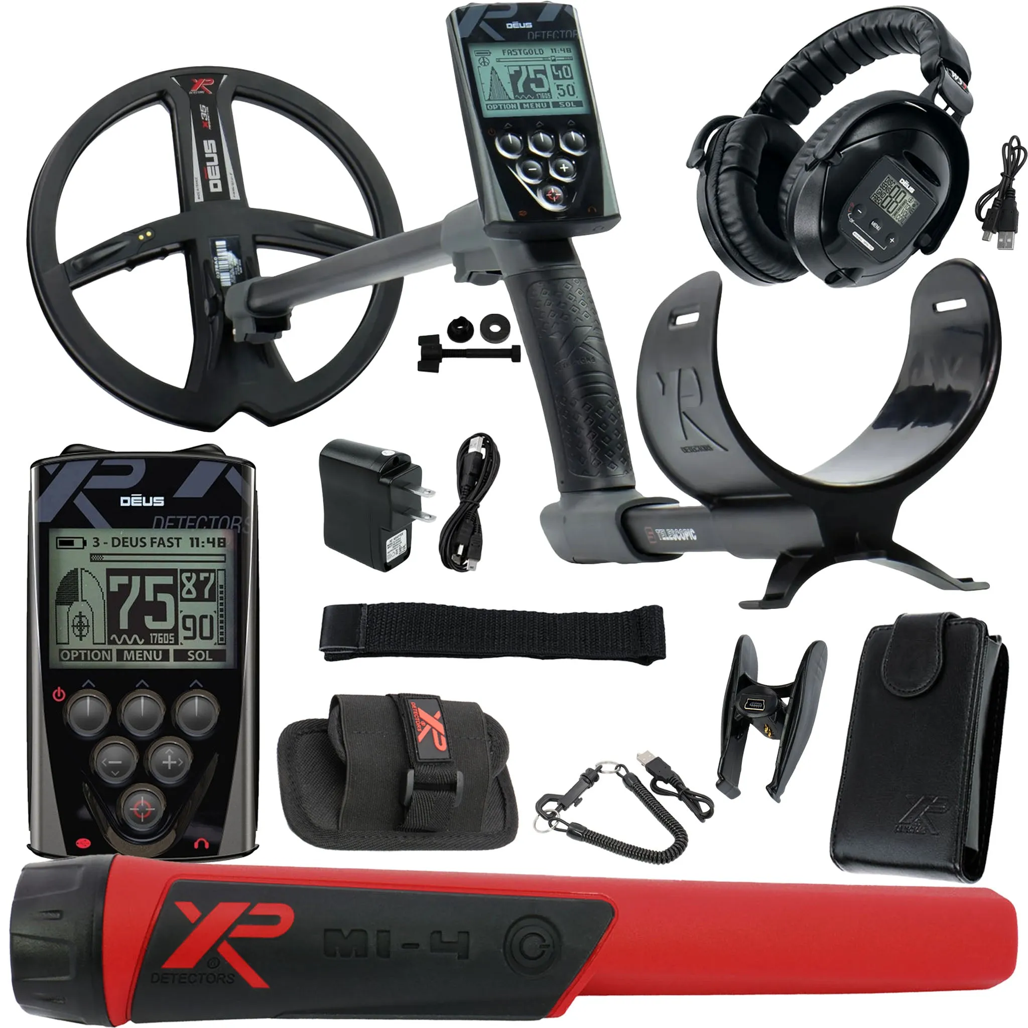 XP Deus Metal Detector with Full Sized WS5 Headphones, Remote and 9” X35 Search Coil Starter Bundle